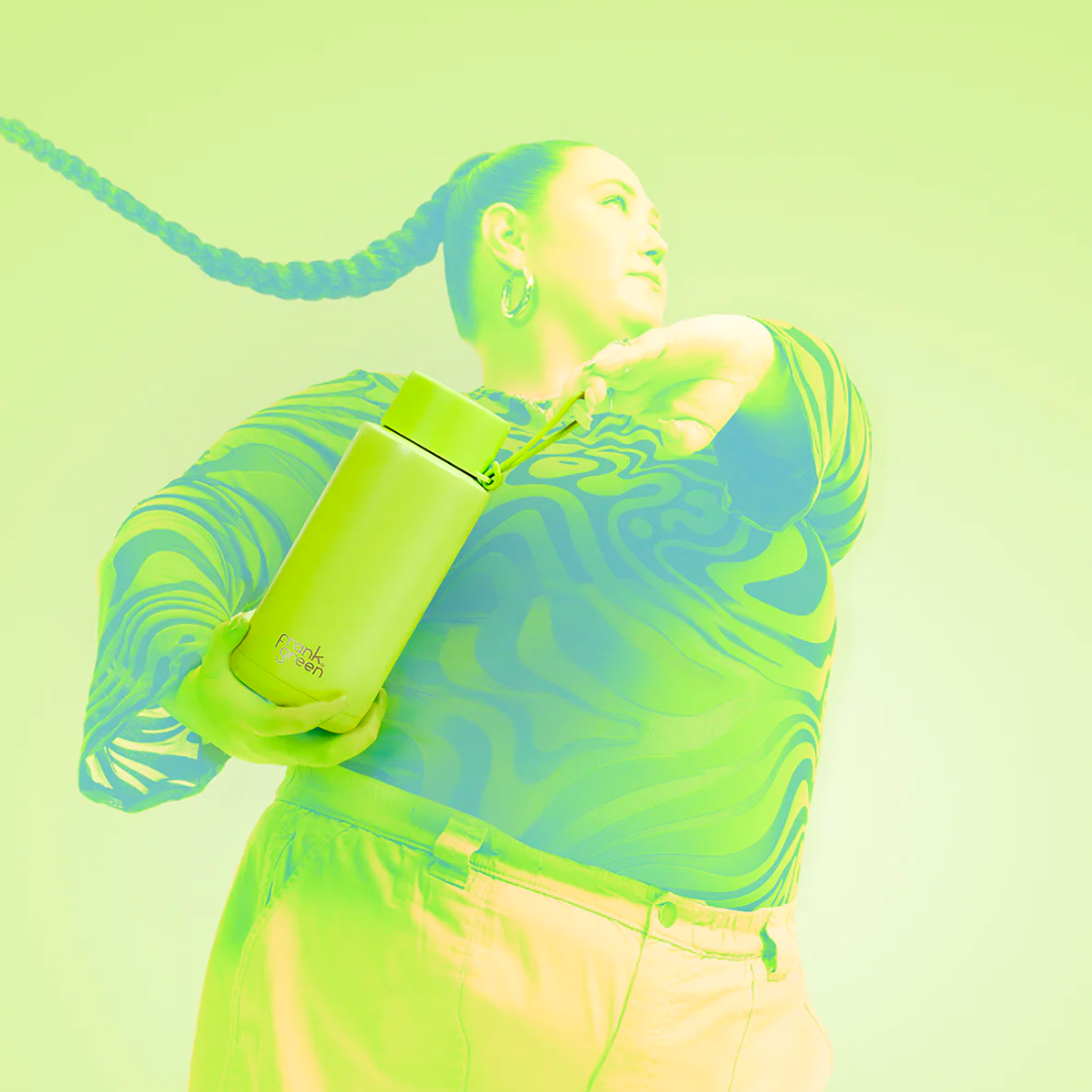 Frank Green Ceramic Reusable Bottle 1000ml with Straw Lid