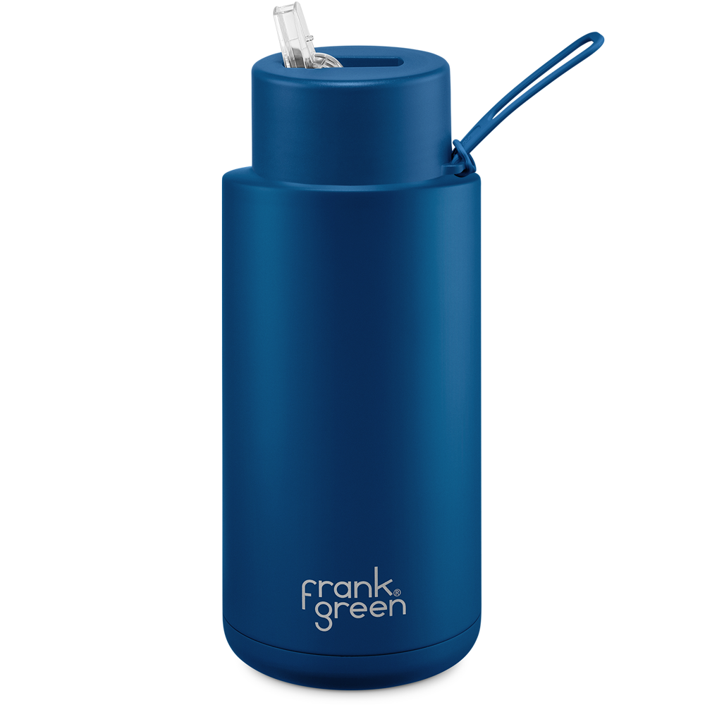 Frank Green Ceramic Reusable Bottle 1000ml with Straw Lid