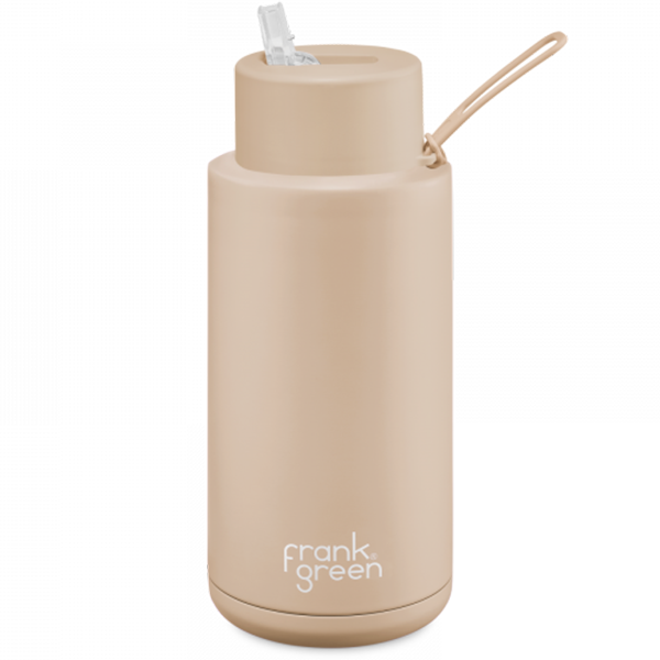 Frank Green Ceramic Reusable Bottle 1000ml with Straw Lid