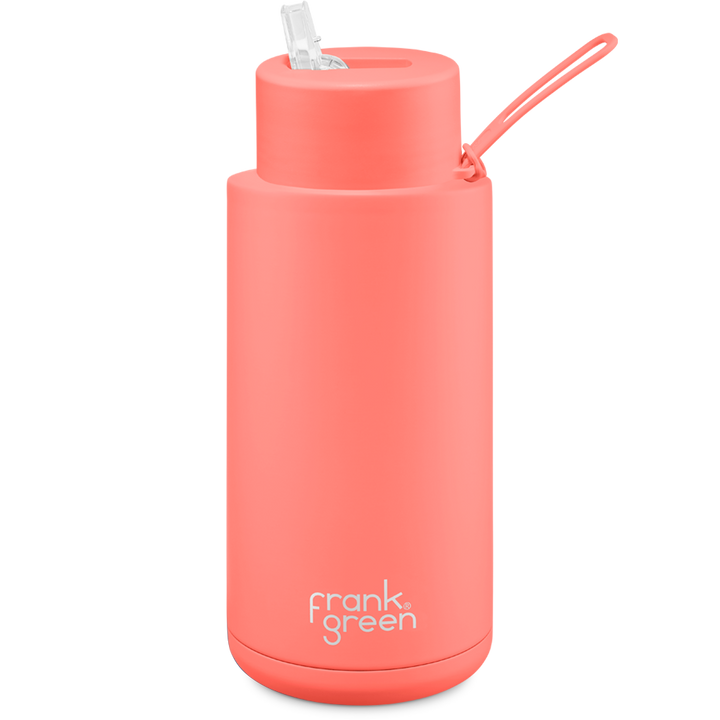 Frank Green Ceramic Reusable Bottle 1000ml with Straw Lid