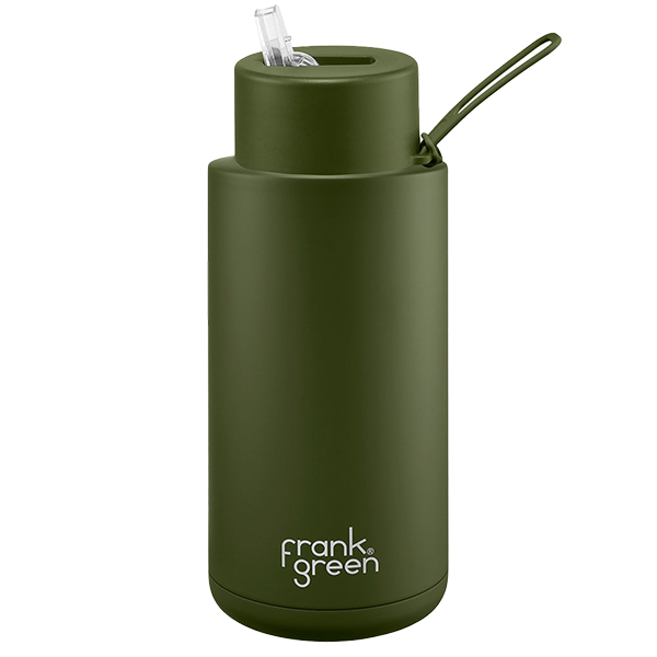 Frank Green Ceramic Reusable Bottle 1000ml with Straw Lid