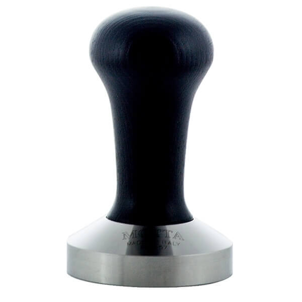 Motta Stainless Steel Coffee Tamper with Black Wooden Handle
