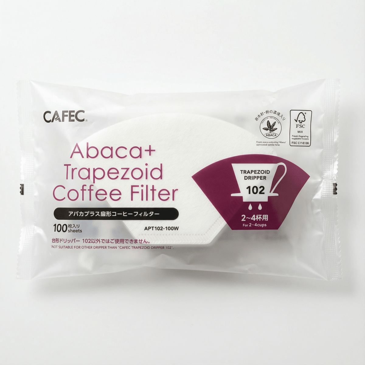 Cafec ABACA+ Trapezoid Paper Filter - Barista Delight