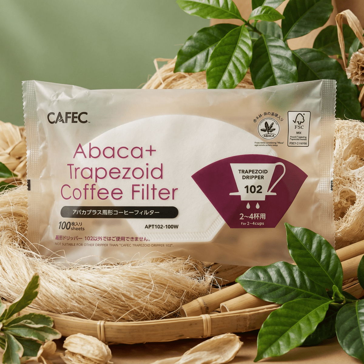 Cafec ABACA+ Trapezoid Paper Filter - Barista Delight