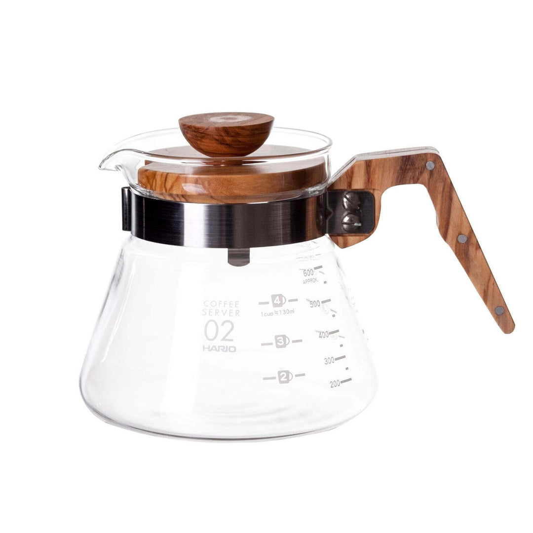 Hario Olive Wood Range Server – Heatproof Glass Coffee Server