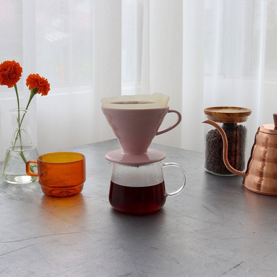 Hario Colour Edition V60 - 02 Ceramic Dripper (with 40 Filters) - Barista Delight