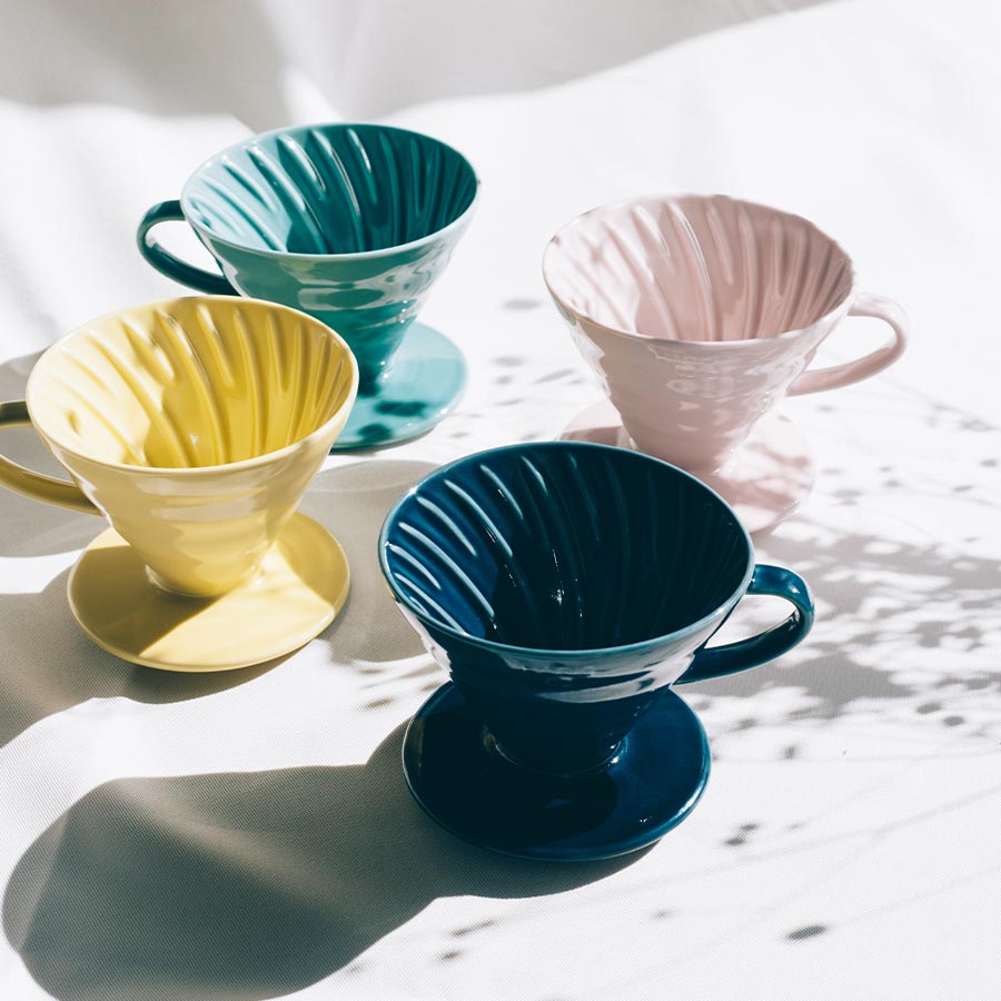 Hario Colour Edition V60 - 02 Ceramic Dripper (with 40 Filters) - Barista Delight