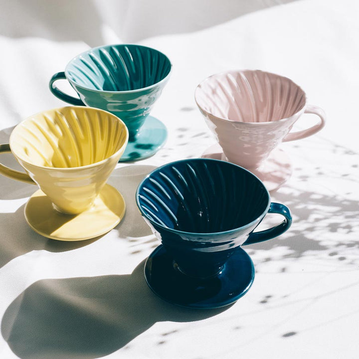 Hario Colour Edition V60 - 02 Ceramic Dripper (with 40 Filters) - Barista Delight
