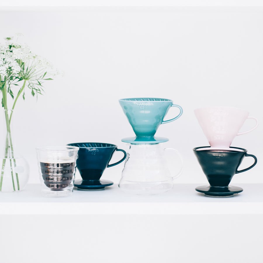 Hario Colour Edition V60 - 02 Ceramic Dripper (with 40 Filters) - Barista Delight