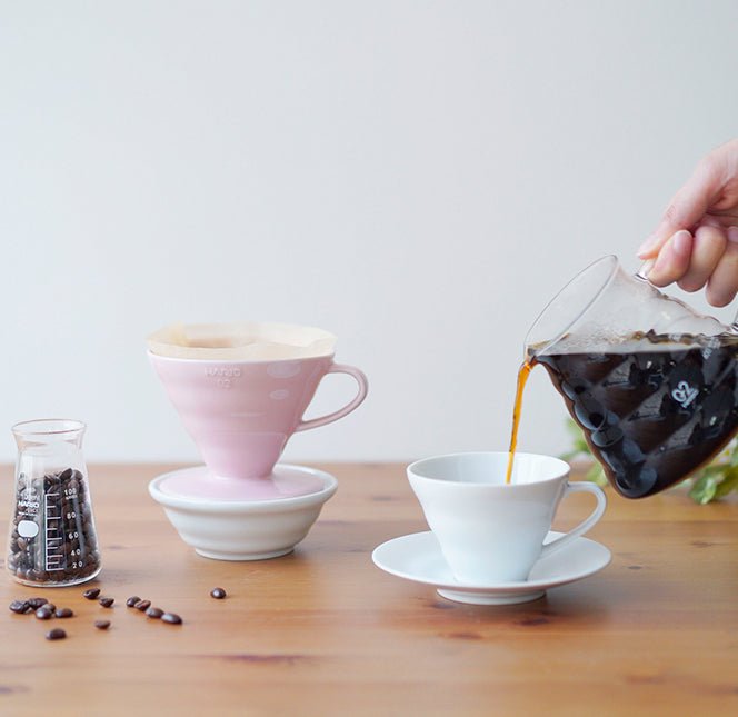 Hario Colour Edition V60 - 02 Ceramic Dripper (with 40 Filters) - Barista Delight