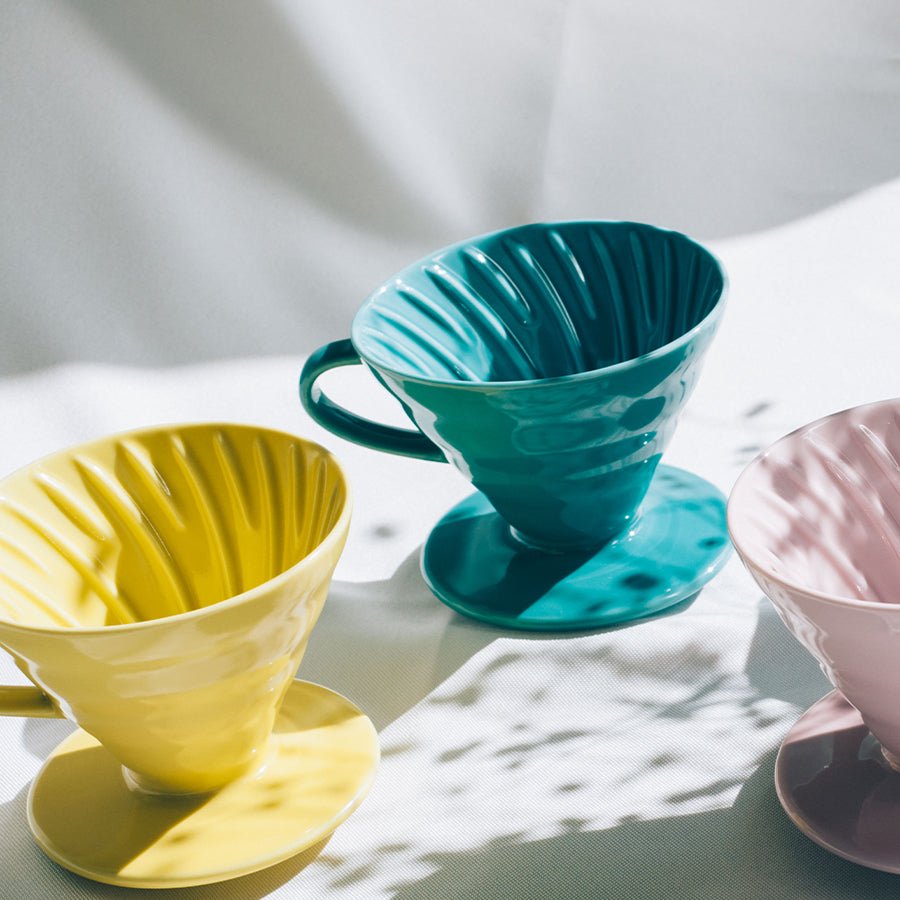 Hario Colour Edition V60 - 02 Ceramic Dripper (with 40 Filters) - Barista Delight