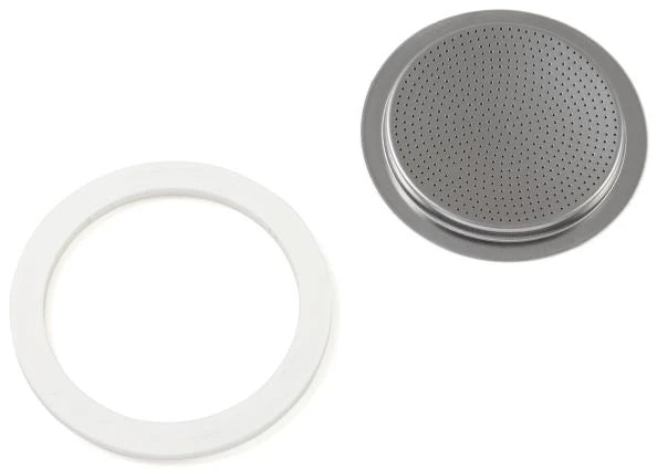 Bialetti Dichtungsring + Filtersieb Edelstahl für Aluminium Espressokocher - Barista Delight