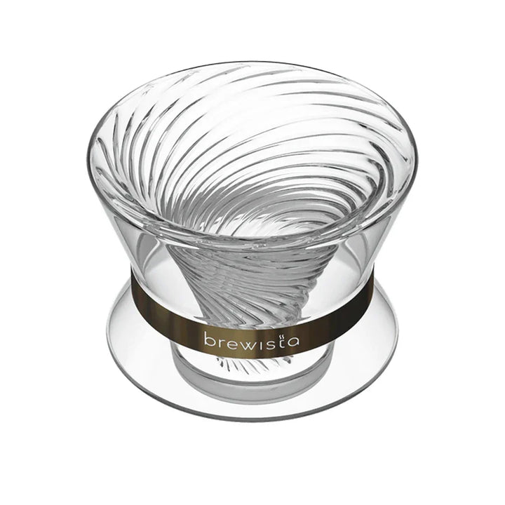 Brewista Tornado Duo Double-Wall Glass Dripper – 18-Rib-Spirale für Pour-Over