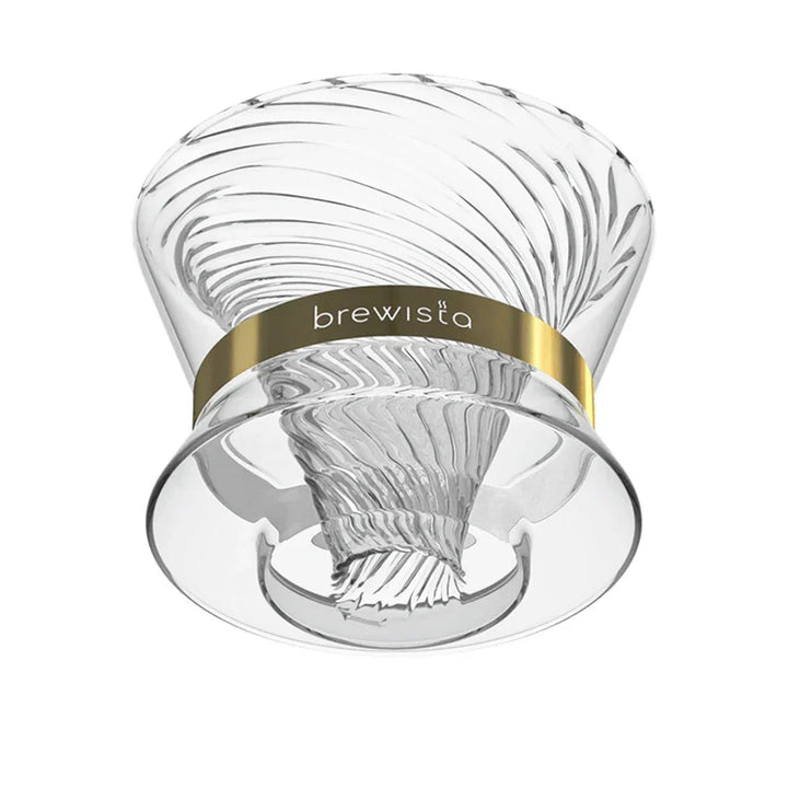 Brewista Tornado Duo Double-Wall Glass Dripper – 18-Rib-Spirale für Pour-Over