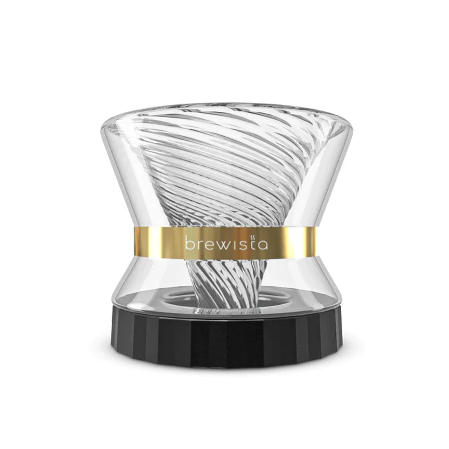 Brewista Tornado Duo Double-Wall Glass Dripper – 18-Rib-Spirale für Pour-Over