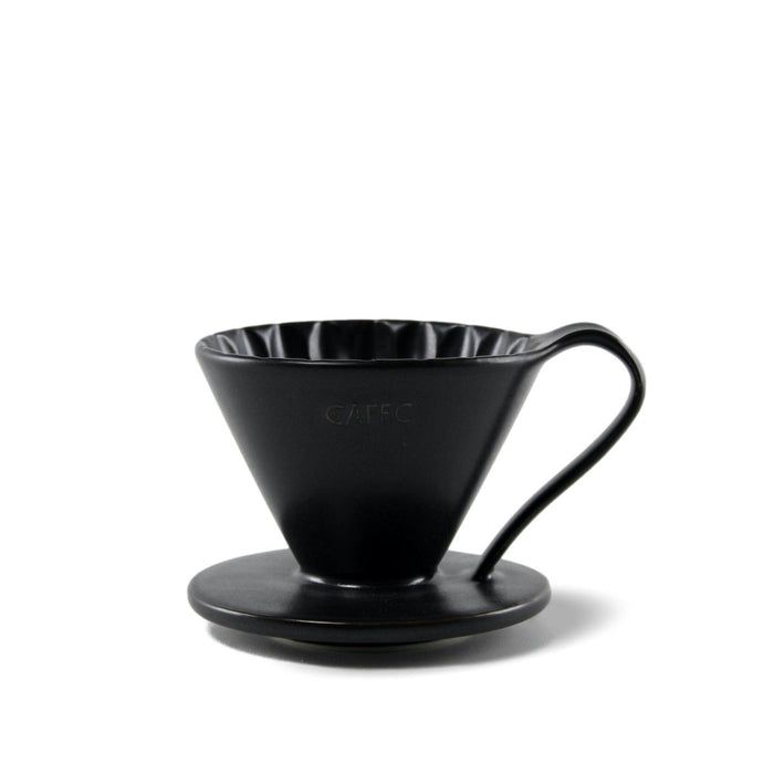 Cafec Arita Ware Flower Dripper Matte Black - Barista Delight