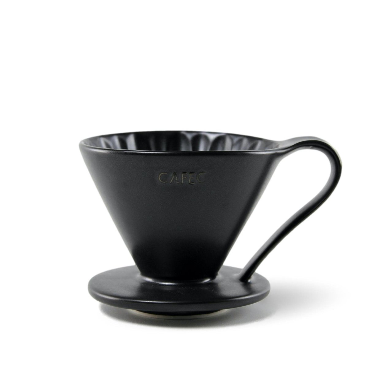 Cafec Arita Ware Flower Dripper Matte Black - Barista Delight