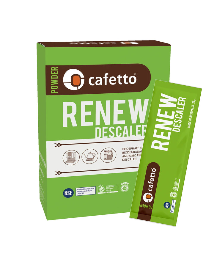 Cafetto Renew Descaler – Entkalker für Kaffee-Equipment (4 × 25 g Sachets)