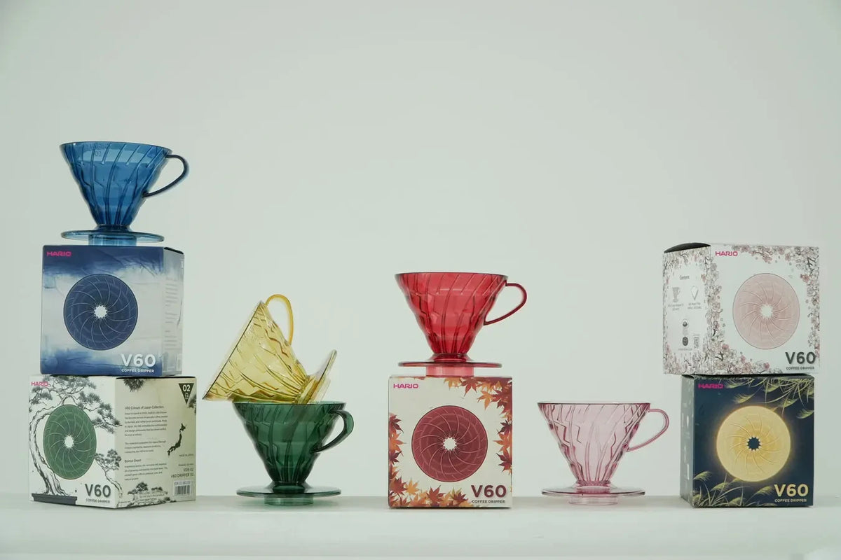 Hario V60-02 20th Anniversary – Sammler-Verpackungen der fünf Farben