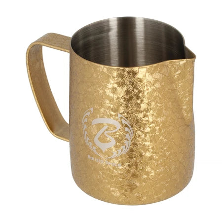 Barista Space Milchkanne 350 ml in Ice Grain Golden (Gold mit Eiskristall-Textur), Seitenansicht