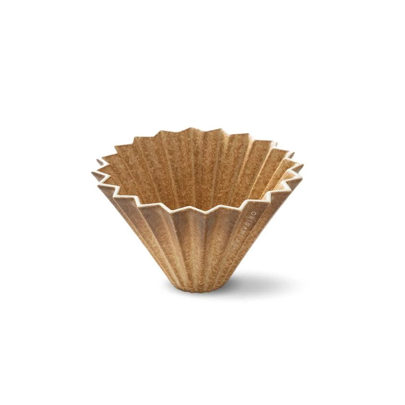 Origami Dripper S Rinko Limited Edition – Seitenansicht mit bambusfarbener Glasur – Barista Delight