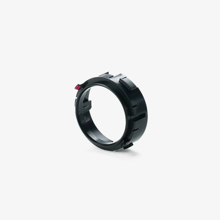 Baratza Mahlwerk-Ring-Halter für die Encore ESP – schwarzer Kunststoffring mit rotem Ausrichtungs-Indikator, Perspektivansicht