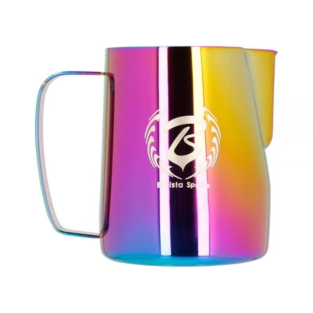 Barista Space Milchkanne 600 ml, Farbe Rainbow – Frontalansicht mit Logo
