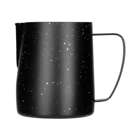 Barista Space Milchkanne 350 ml in Teflon Star Night Black (schwarz mit Glitzer-Textur (Teflon-Beschichtung)), Seitenansicht