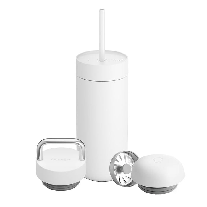 Fellow Carter Move Mug 473ml Set with 3 Lids (3 - in - 1) – Matte White - Barista Delight
